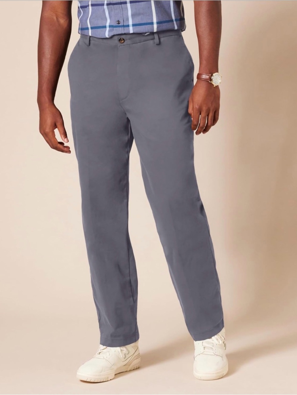 Men's Gray Classic-Fit Chinos - Timeless Casual Trousers
